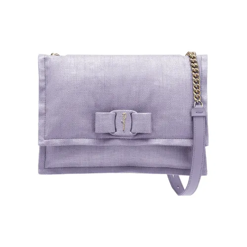 FERRAGAMO Viva Ткань Pillow Bag Сумка через плечо Маленькая Женская Светло-фиолетовая