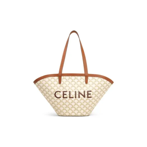CELINE TriompheCouffin с коровьей кожей тоут-сумка сумка для покупок корзина-сумка сумка на одно плечо женская конфетный цвет белый