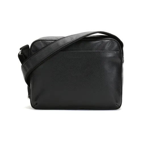 LONGCHAMP Le Foulonné Коровья кожа Сумка через плечо Мужская Черная