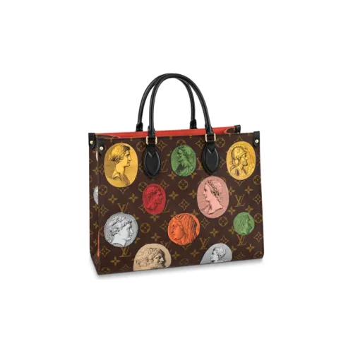 LOUIS VUITTON ONTHEGO Холст Тоут Сумка Сумка для покупок Сумка через плечо Сумка среднего размера Женская Коричневая