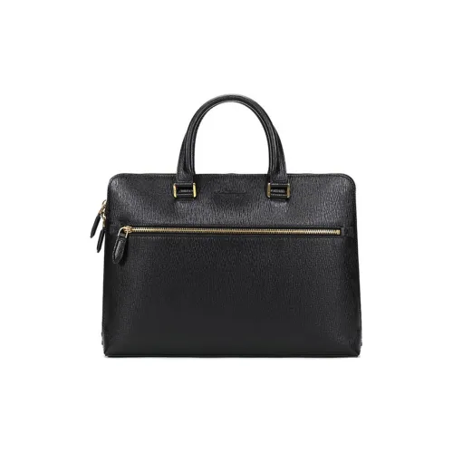 FERRAGAMO Коричневый Коровья Кожа Доска для ноутбука Сумка для ноутбука Бизнес сумка Мужская сумка Черный