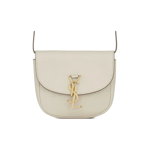 SAINT LAURENT Kaia Гладкая кожа Седло Сумка Сумки через плечо Сумка на плечо Женская Белая