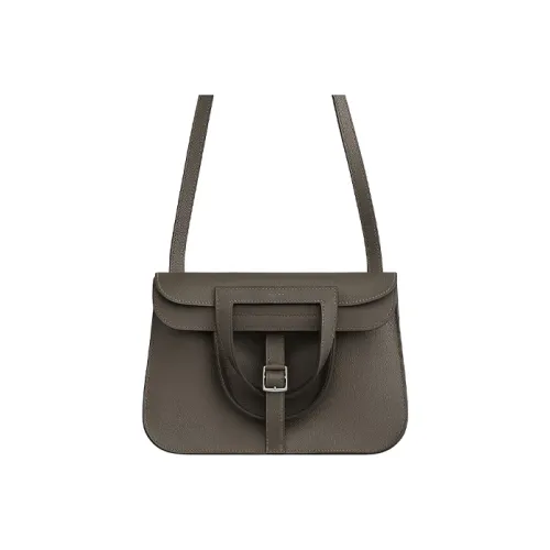 HERMES Halzan Evercolor Кожа Сумка через плечо Женская Лесной зеленый