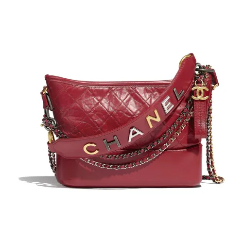 CHANEL Gabrielle Телячья кожа Сумка-хобо Рюкзак Сумка через плечо Сумка среднего размера Женская Красная