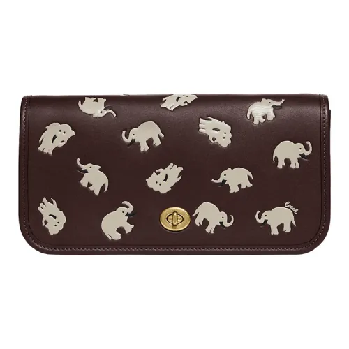 COACH Dinky Кожа Бананка Маленький Женский Темно-Коричневый