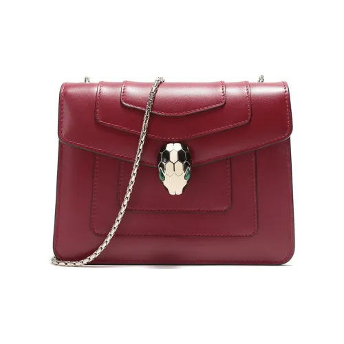 BVLGARI Serpenti Forever Series Сумка из коровьей кожи с цепочкой ручная сумка через плечо сумка на плечо женская камень-красный