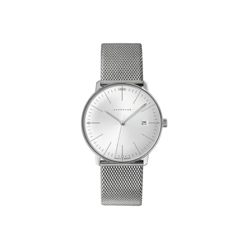 JUNGHANS Max Bill Collection Кварцевый механизм Мужские часы Циферблат Серебристый Корпус из нержавеющей стали Ремешок из нержавеющей стали