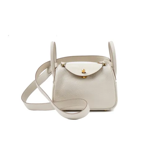 HERMES Lindy Taurillon Clemence Коровья кожа Сумка Сумка через плечо Сумка через плечо Мини Женская 10 Craie Milkshake Белый