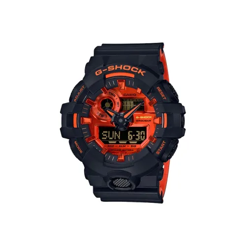 CASIO Кварцевый механизм Мужские часы Liquid Crystal/Analog Dual Display Series 57,5мм*53,4мм*18,4мм Красные