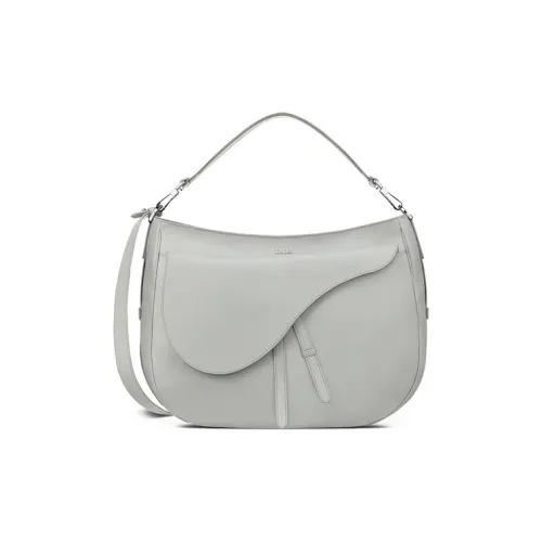 DIOR Сумка из крупнозернистой текстуры коровьей кожи сумка через плечо сумка через плечо унисекс серо-белая