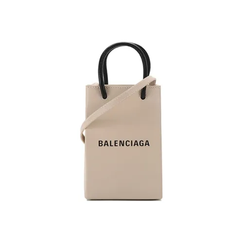 Balenciaga Чехол для телефона из кожи сумка через плечо сумка на плечо унисекс светлый бежевый