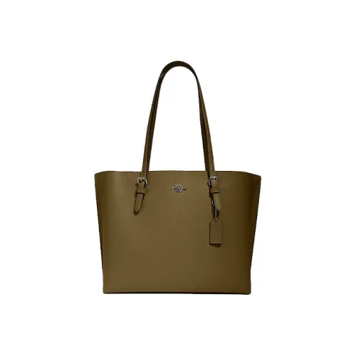 COACH Mollie Кожа Тоут Сумка Сумка для покупок Сумка на плечо Большая Женская Оливково-зеленая