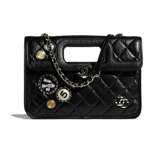 CHANEL Сумка с клапаном из коровьей кожи сумка через плечо женская черная