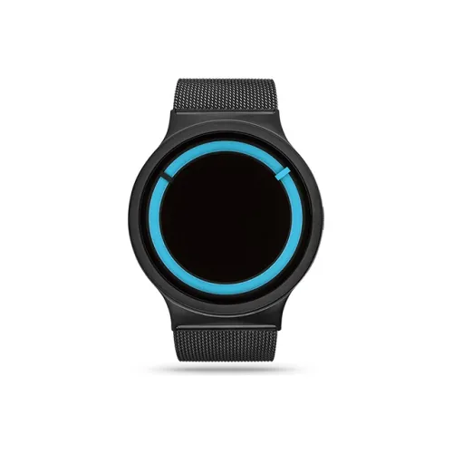 ZIIIRO Zero Solar Eclipse Metal Strap Collection Кварцевый механизм Унисекс Часы Черный циферблат