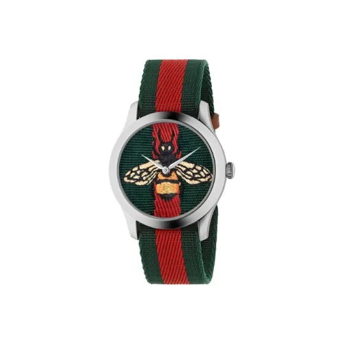 GUCCI G Timeless Collection Мужские часы Кварцевый механизм Нейлоновый ремешок Зеленый циферблат