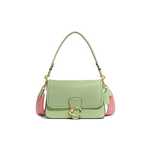 COACH Tabby Кожа Сумка на плечо Портативная Сумка через плечо Средняя Женская Шалфейно-зеленый