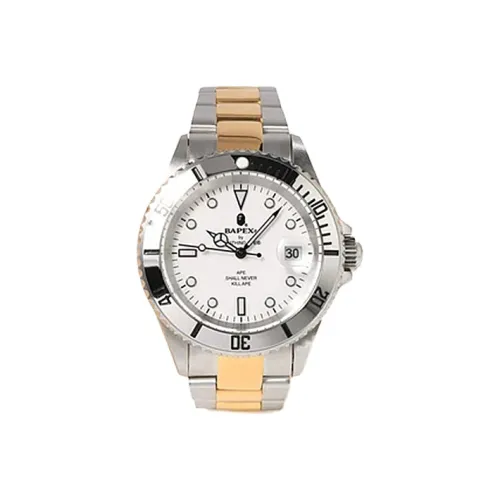 A BATHING APE Bape Watch Monkey Head Collection Кварцевый механизм Металлический ремешок Часы Унисекс Белый циферблат