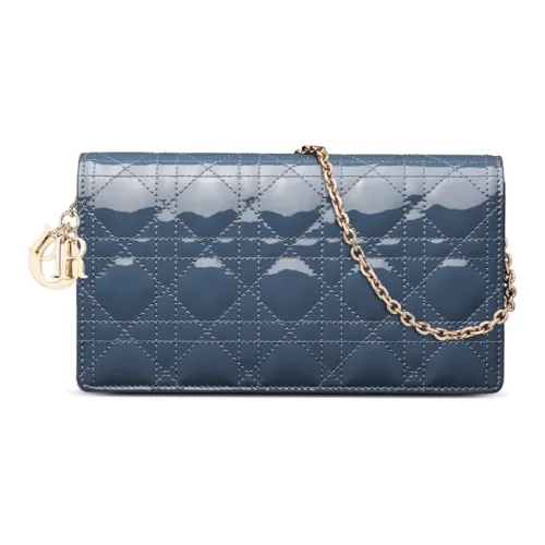 DIOR Lady Dior Корова Кожа Ручная Сумка через плечо Женская Темно-Деним Синий