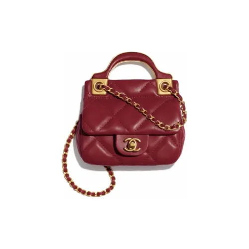 CHANEL Телячья кожа Модный Вешалка Закрытие COVER Сумка Сумка на плечо Женские Бургунди