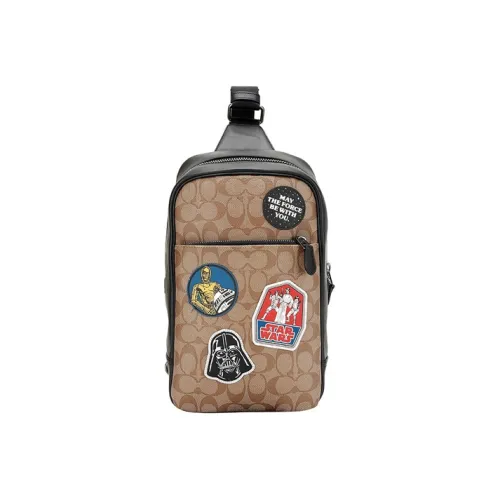 COACH X Star Wars KOKO Westway Искусственная кожа Значок Патч Сумка через плечо Sling Сумка Маленькая Мужская Хаки