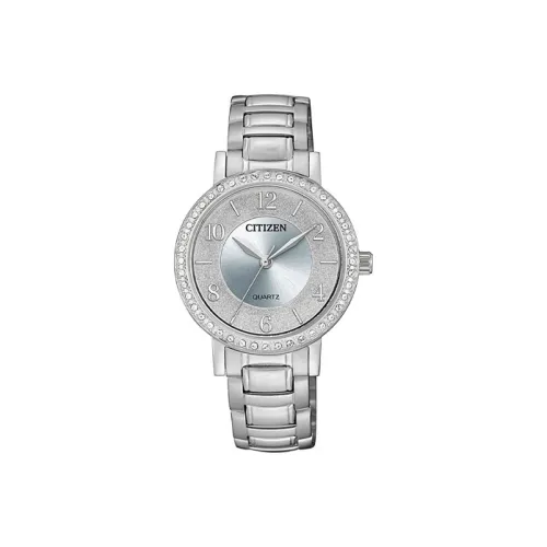 CITIZEN Кварцевый механизм нержавеющая сталь ремешок женские часы серебристый циферблат модель EL3040 55L