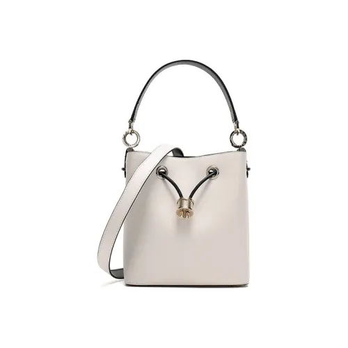 BVLGARI Коровья кожа Сумка через плечо Вода Buckets Одно плечо Сумка Женские Черный белый