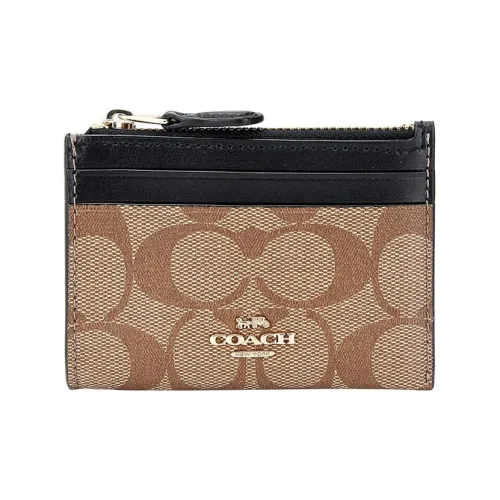 COACH Кошелек из искусственной кожи держатель для карт женский хаки черный