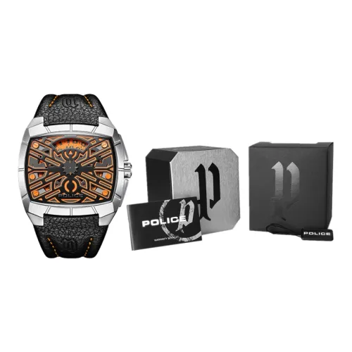 Police Square Collection Vintage Collection Кварцевые часы натуральная кожа ремешок 51*46 мм