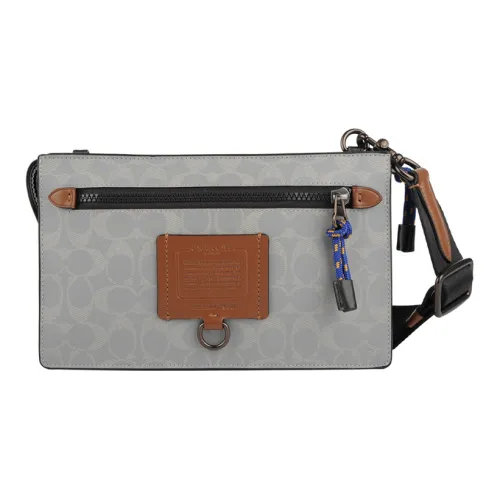 COACH Rivington Покрытый холст с телячьей кожей Кошелек Женские Серый