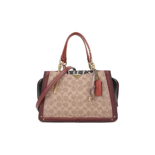 COACH DREAMER Холщовая кожа Ручная сумка Сумка через плечо Сумка на плечо Маленькая Женская Хаки Коричневый