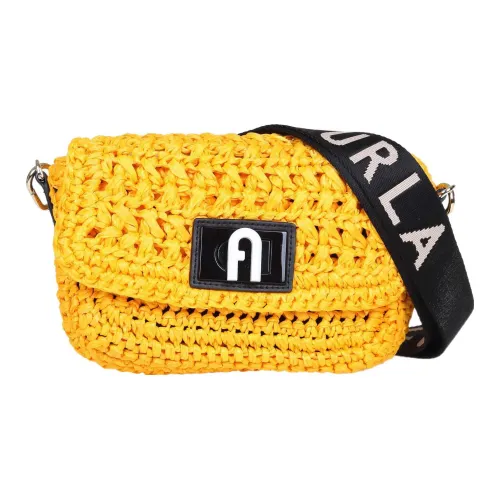 Furla 1927 Collection Сумка через плечо из соломенной ткани маленькая женская сумка желтая