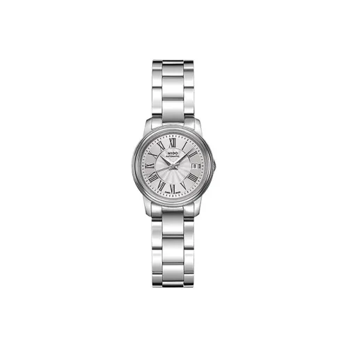 MIDO Автоматический Механический Movement Женские Baroncelli Часы 25 мм Серебряные