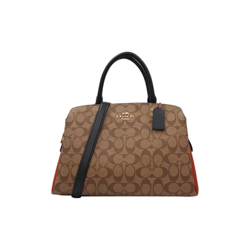 COACH PVC через плечо большая женская хаки многоцветная