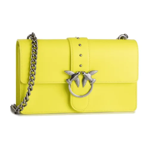 PINKO Сумка через плечо из коровьей кожи большая женская ярко-желтая