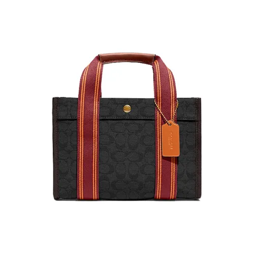 COACH SPIN Ткань Тоут Сумка Сумка для покупок Сумка Сумка через плечо Сумка через плечо Большая Женская Черная