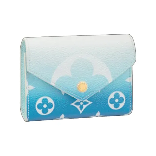 LOUIS VUITTON Victorine Монограмма Холст Victoria Монета Кошелек Держатель для карт Кошелек Женский Синий