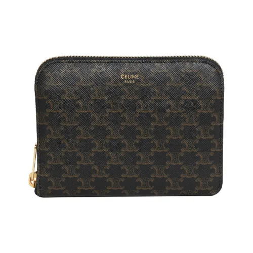 CELINE Triomphe Холст Карта Хранение Коробка Женская Черный Коричневый