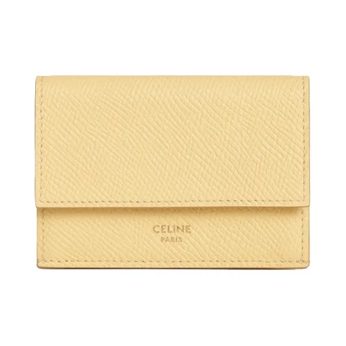 CELINE Телячья кожа с текстурой Кошелек Женские Цыплячий желтый