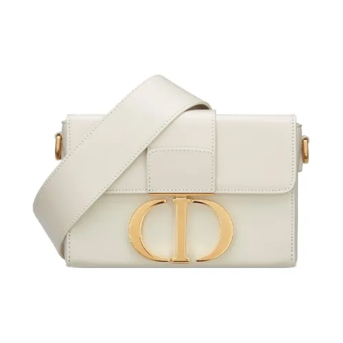 DIOR 30 Montaigne Корова Кожа Box Сумка Сумка через плечо Сумка для плеча Женская Молочный Белый
