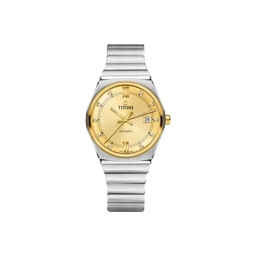 TITONI Автоматический Механический Механизм Мужские Часы 40мм*40мм*40мм Золото