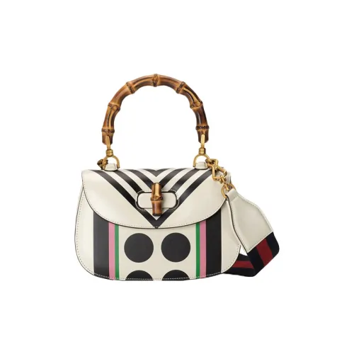GUCCI Bamboo 1947 Кожа Сумка Женская Белая