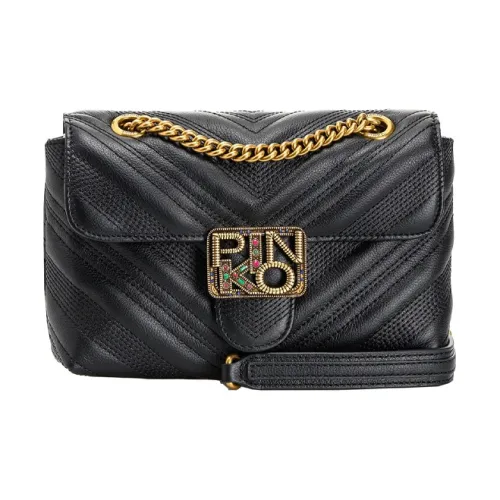 PINKO Puff Коровья кожа Swallow Сумка Сумка через плечо Мини Женская Черная