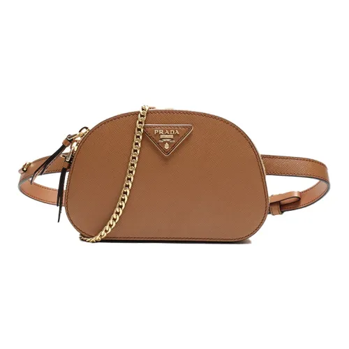 PRADA Сумка через плечо из коровьей кожи банан сумка-слинг женская карамель