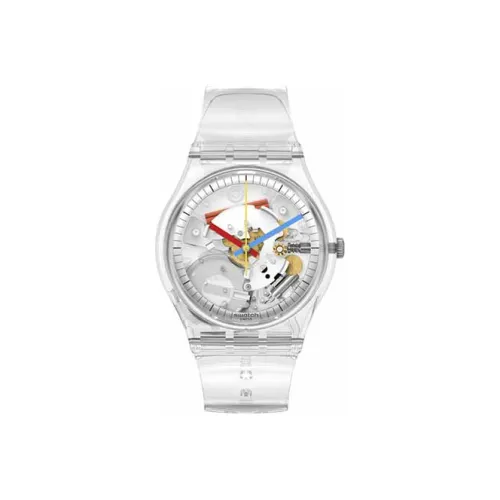 SWATCH Gent Series Кварцевый механизм Унисекс Часы 34 мм Черепный циферблат Биоматериал Корпус Часы Пластиковый Ремешок