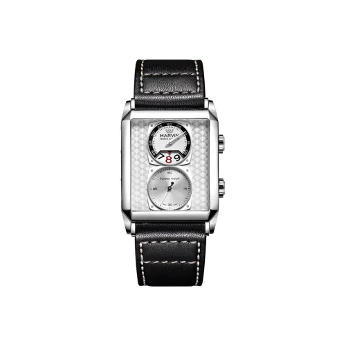 MARVIN Moulton Square Collection Кварцевый механизм Мужские часы Часы 50*30 мм Серебристый циферблат