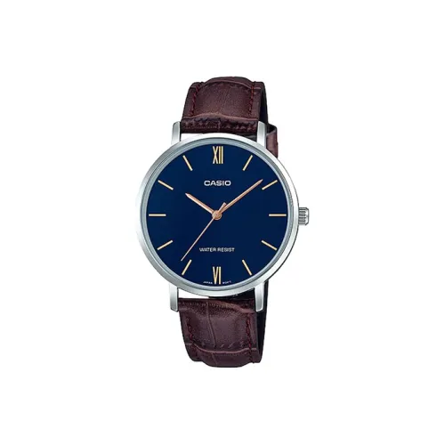 CASIO Standard Series Кварцевый механизм Кожаный ремешок Часы Женские Часы Синий циферблат