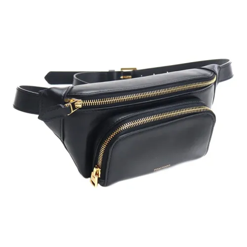 TF Leather Shoulder Bag Men's Black