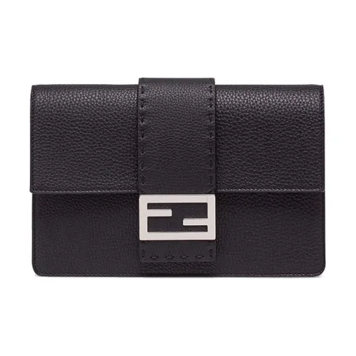 FENDI Телячья кожа Клатч Маленький Мужской Черный