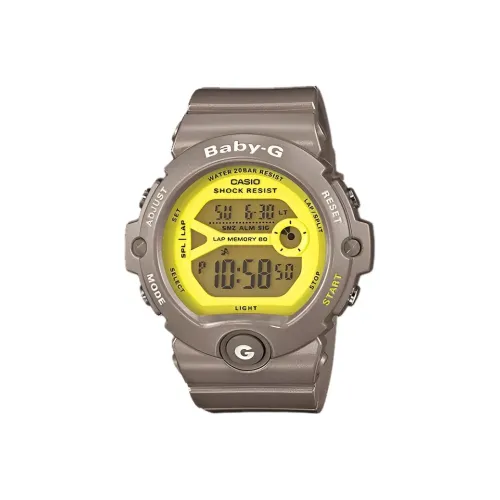 CASIO Baby Кварцевый механизм Смольный ремешок Часы Женские Желтый циферблат