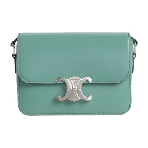 CELINE Teen Triomphe Сумка через плечо из коровьей кожи Женская Селадон